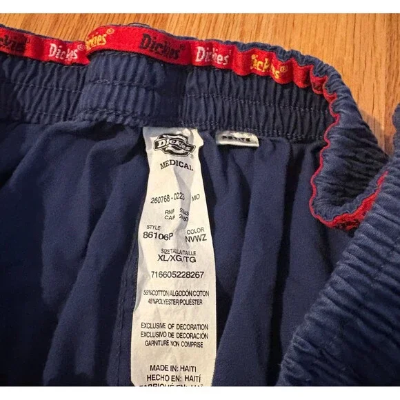 Dickies Scrub Pants Women's Petite XL Blue Cargo Pockets Elastic Waist Lot of 2 - Picture 8 of 8